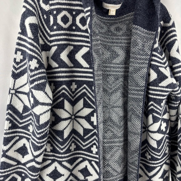 Monteau Navy and white Hooded Cardigan - Picture 2 of 7